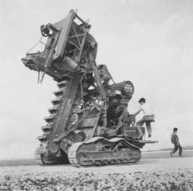 Ditting machine used in the construction of the U.S. military base in Okinawa