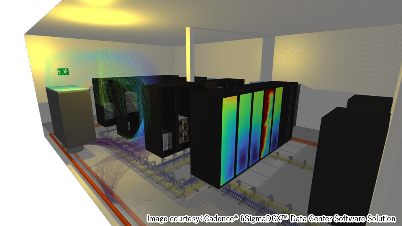 Sudy of airflow in data hall and temperature distribution on rack suction surface (example)