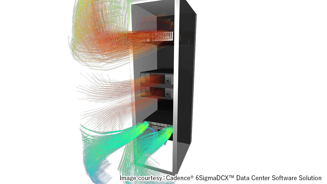 Study of airflow models for server installation conditions (example)