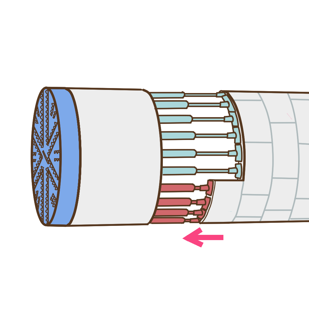 Jack retracting and segment assembly