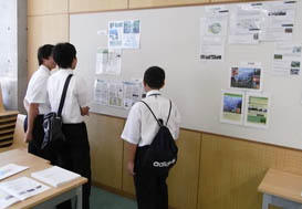 海陽学園の文化祭で生物多様性への取り組みを展示