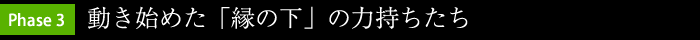 [PHASE3] 動き始めた「縁の下」の力持ちたち