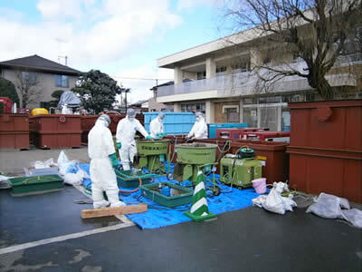 放射能汚染土壌　大熊町夫沢地区試験状況