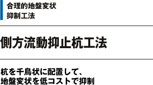 合理的地盤変状抑制工法 側方流動抑止杭工法