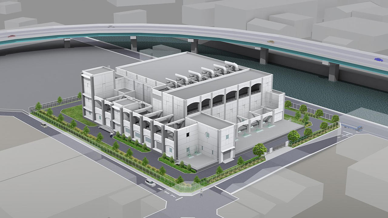 古川下水ポンプ場完成予想図
