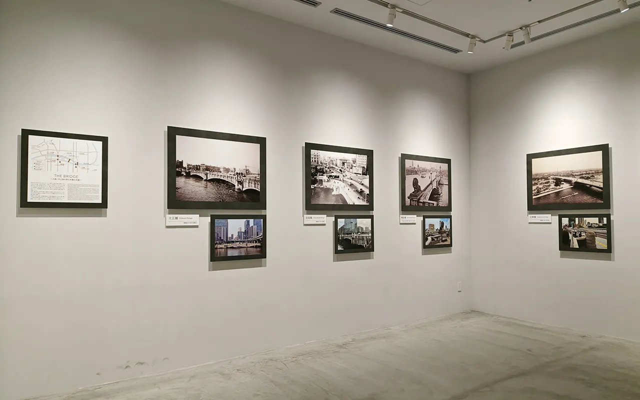 4種の橋写真が展示されている様子