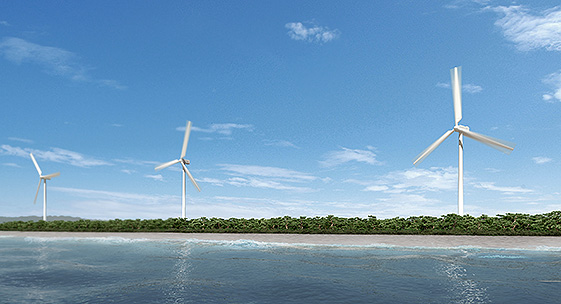 三種浜田風力発電所の完成イメージ