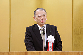 開所式にて、事業者を代表し挨拶する大林組副社長 原田昇三