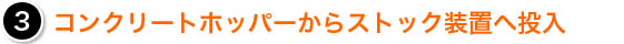 3　コンクリートホッパーからストック装置へ投入