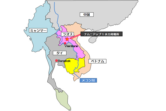 ナムニアップ1水力発電所の計画地