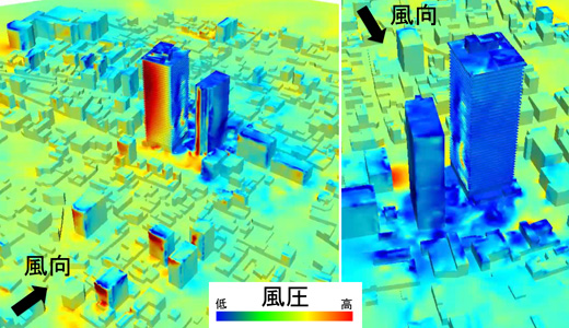 高層集合住宅に作用する風力の評価