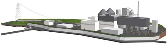大月バイオマス発電所のイメージ図