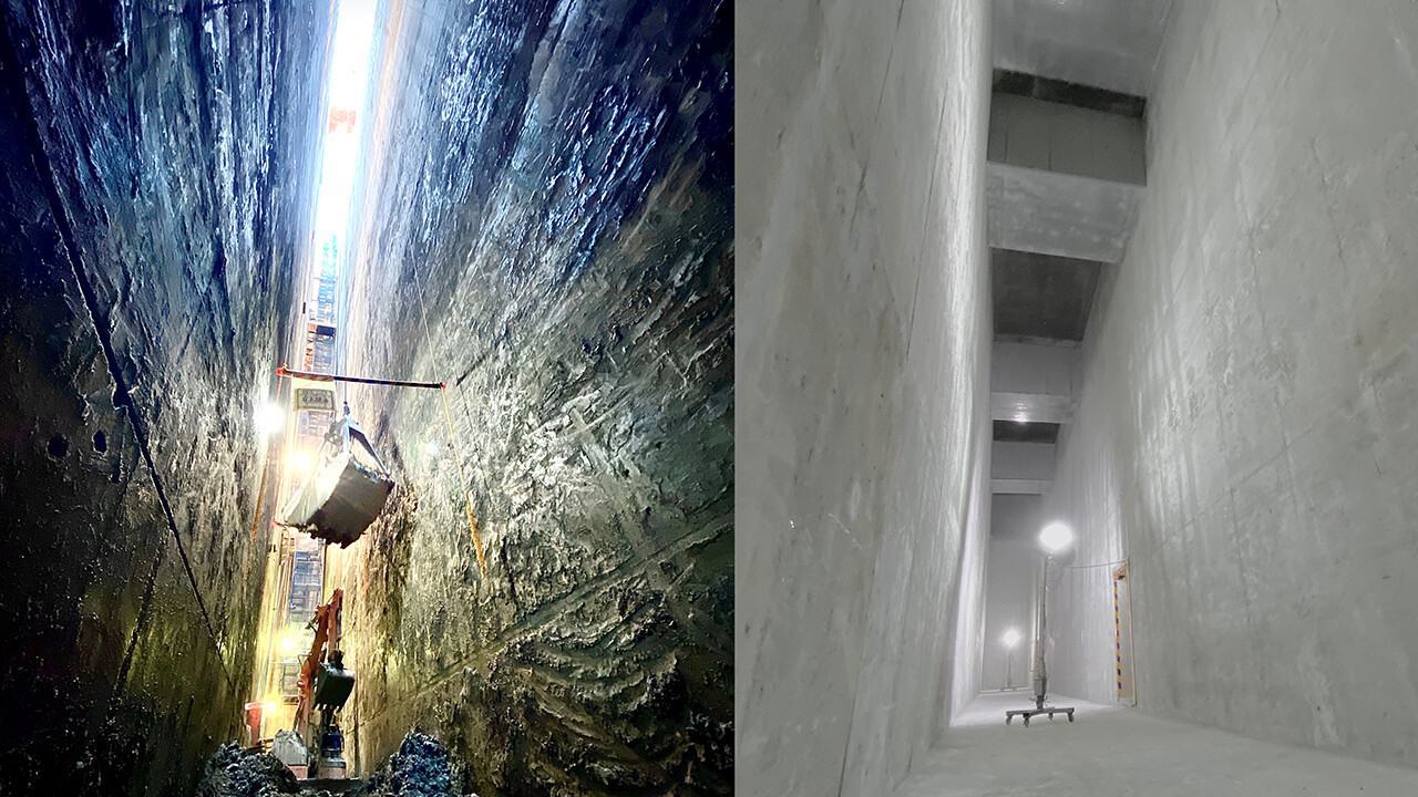 左：施工中、右：完成後